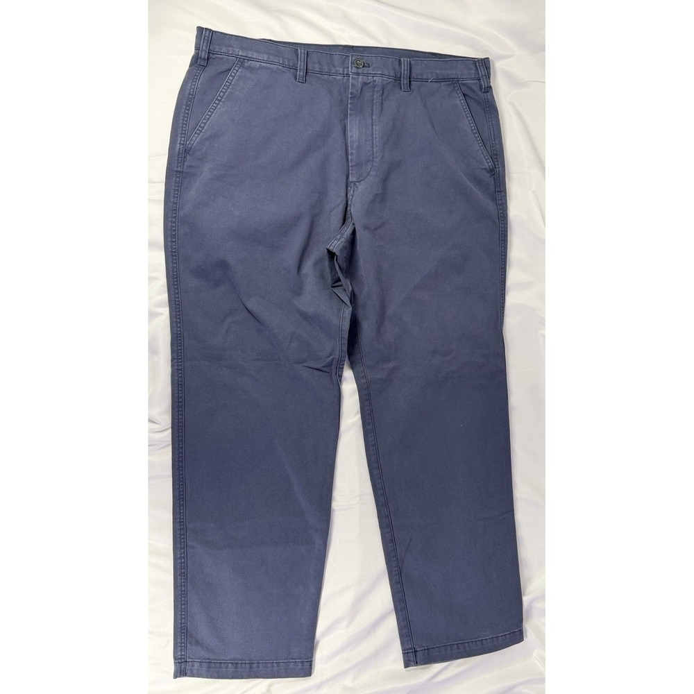 Gap Men Khaki Pants 38X32 Dark Blue/Grey Zip Button Slash Pockets Straight Prep